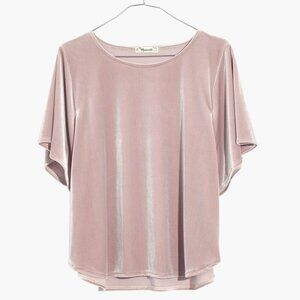 Madewell Women's Size XL Pink Wisteria Dove Velvet Butterfly Top